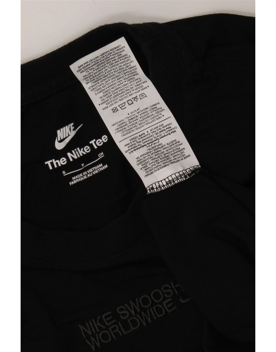 Nike Herren-Grafikoberteil mit langen Ärmeln, Größe S, schwarze Baumwolle