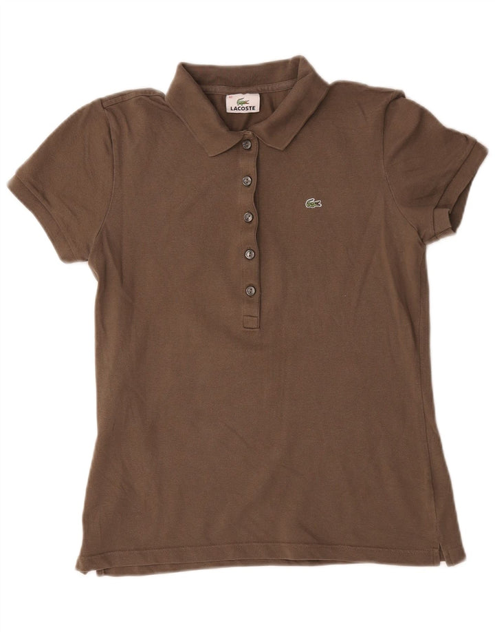 Lacoste Damen Poloshirt Größe 42 Large Braun