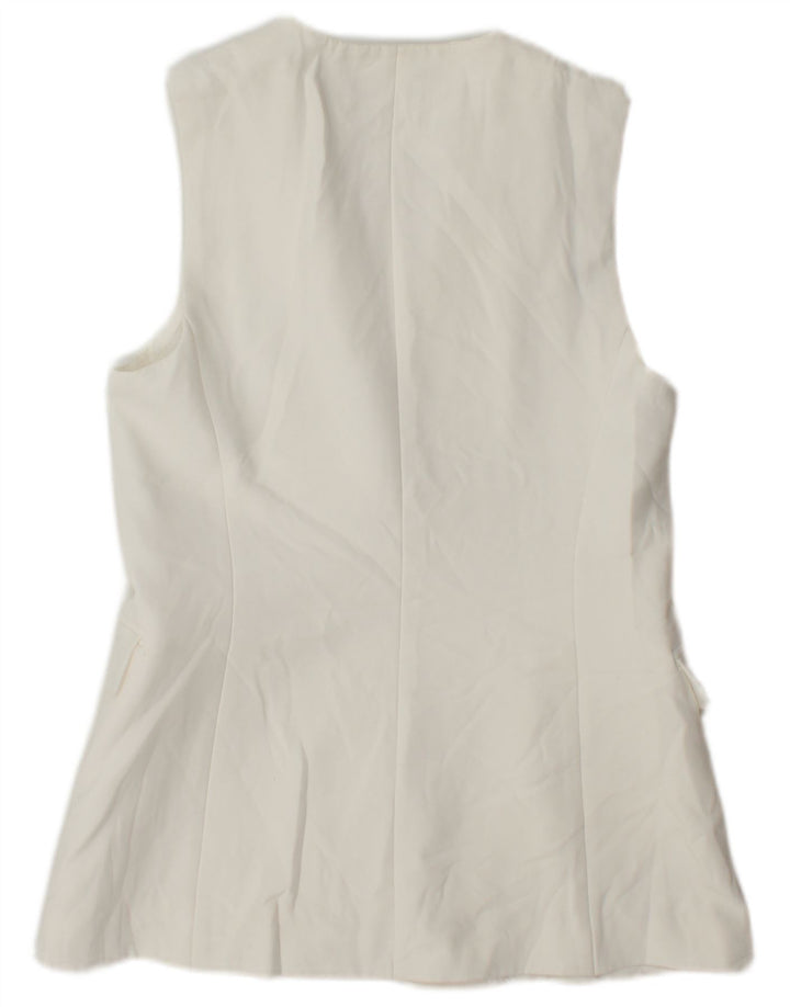 Zara Damen Longline Weste UK 10 Small Weiß