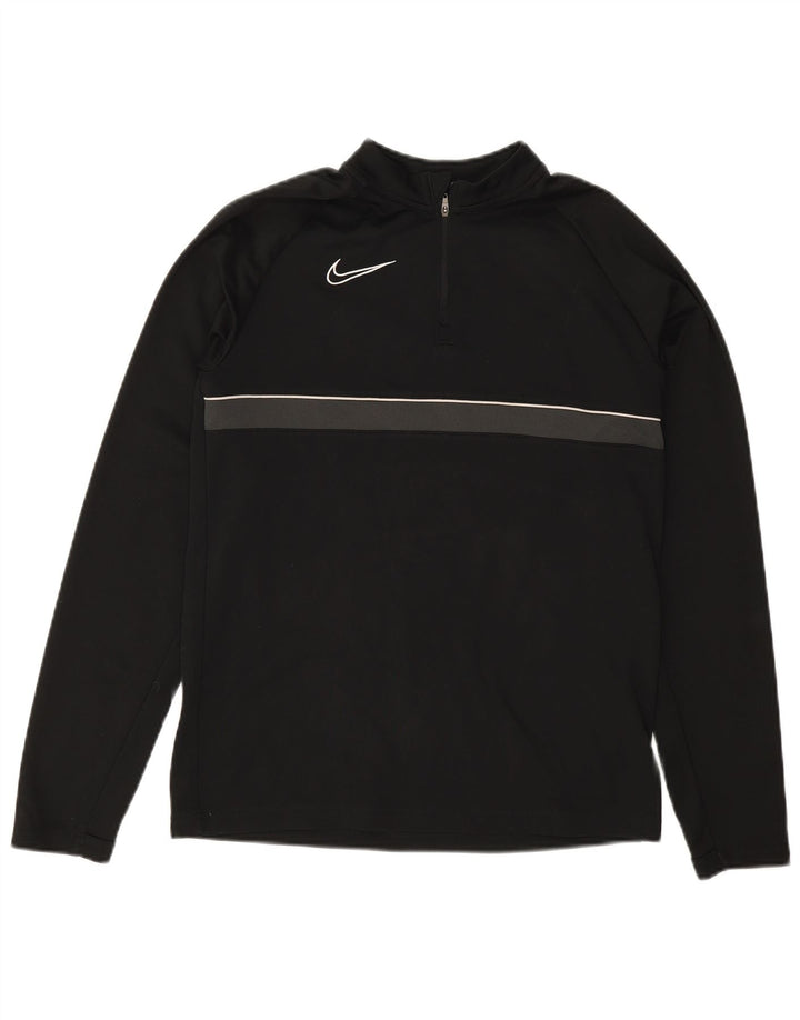 NIKE Boys Dri Fit Zip Neck Pullover Tracksuit Top 13-14 Years XL  Black