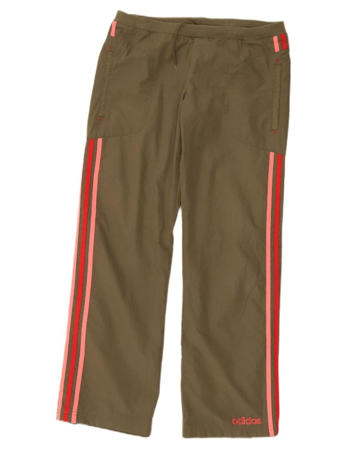 ADIDAS Girls Tracksuit Trousers 13-14 Years  Khaki Polyester