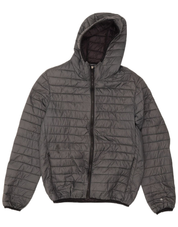 Champion Herren-Jacke mit Kapuze, gepolstert, UK 40, Größe L, Grau, Polyamid