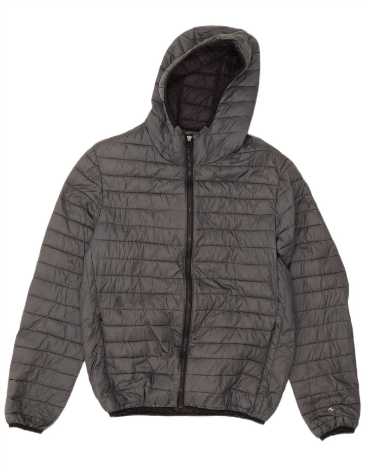 Champion Herren-Jacke mit Kapuze, gepolstert, UK 40, Größe L, Grau, Polyamid