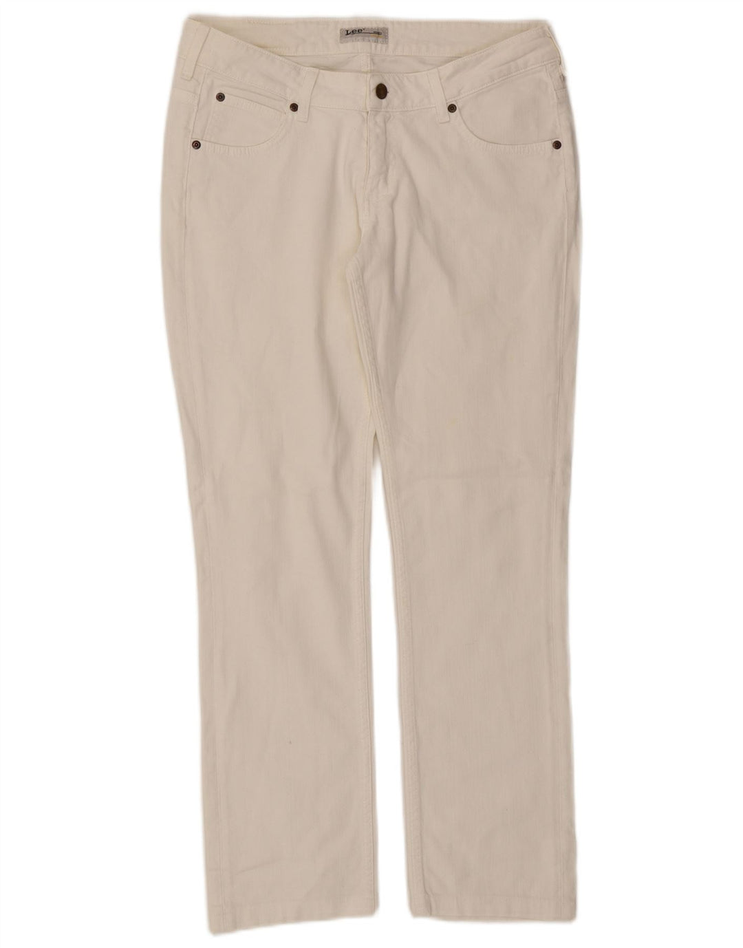 Lee Damen Norma Straight Jeans W31 L29 Weiße Baumwolle