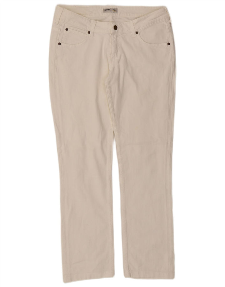 Lee Damen Norma Straight Jeans W31 L29 Weiße Baumwolle