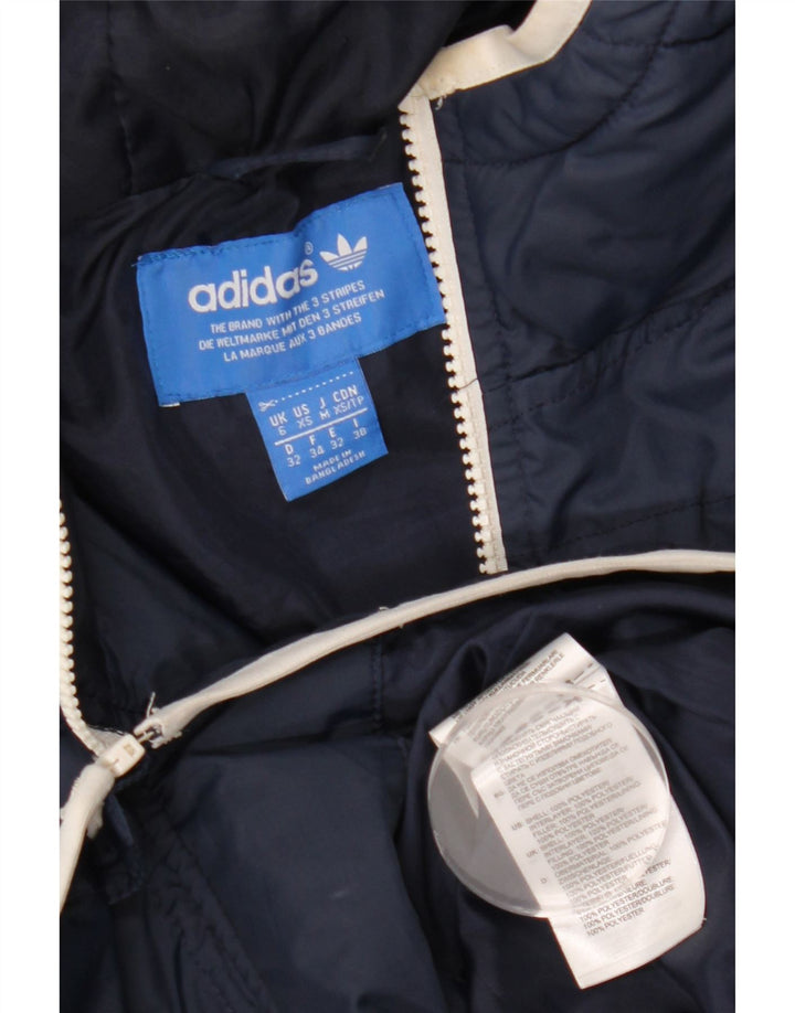 Adidas Damen Kapuzenjacke, wattiert, UK 6, XS, Marineblau, Polyester