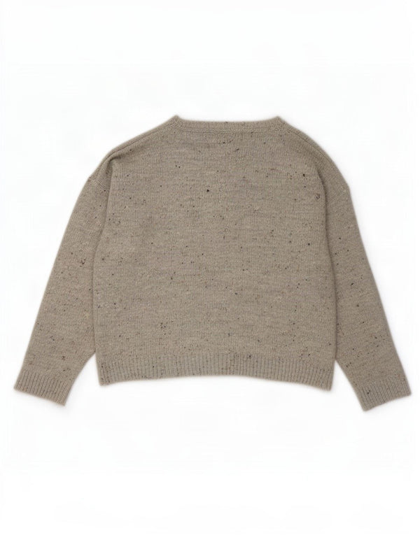 Topshop Damen-Pullover mit U-Boot-Ausschnitt, UK 12, Mittelgrau geflecktes Acryl