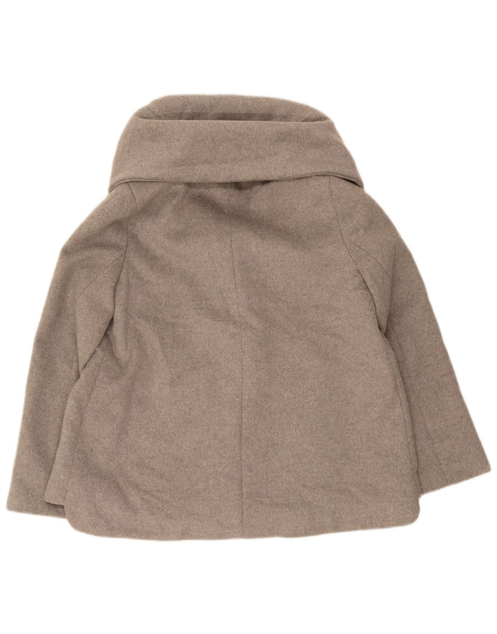 Zara Damen Kurzer Übergroßer Mantel UK 10 Small Grau Polyester