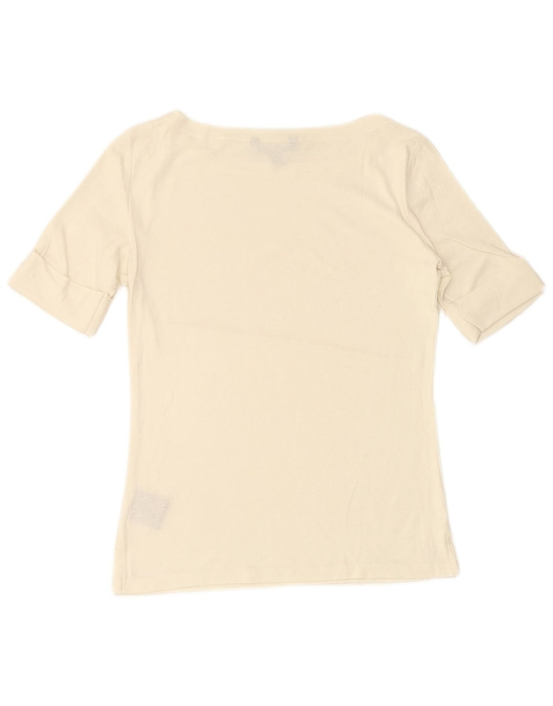RALPH LAUREN Damen T-Shirt Top UK 12 Mittelweiße Baumwolle