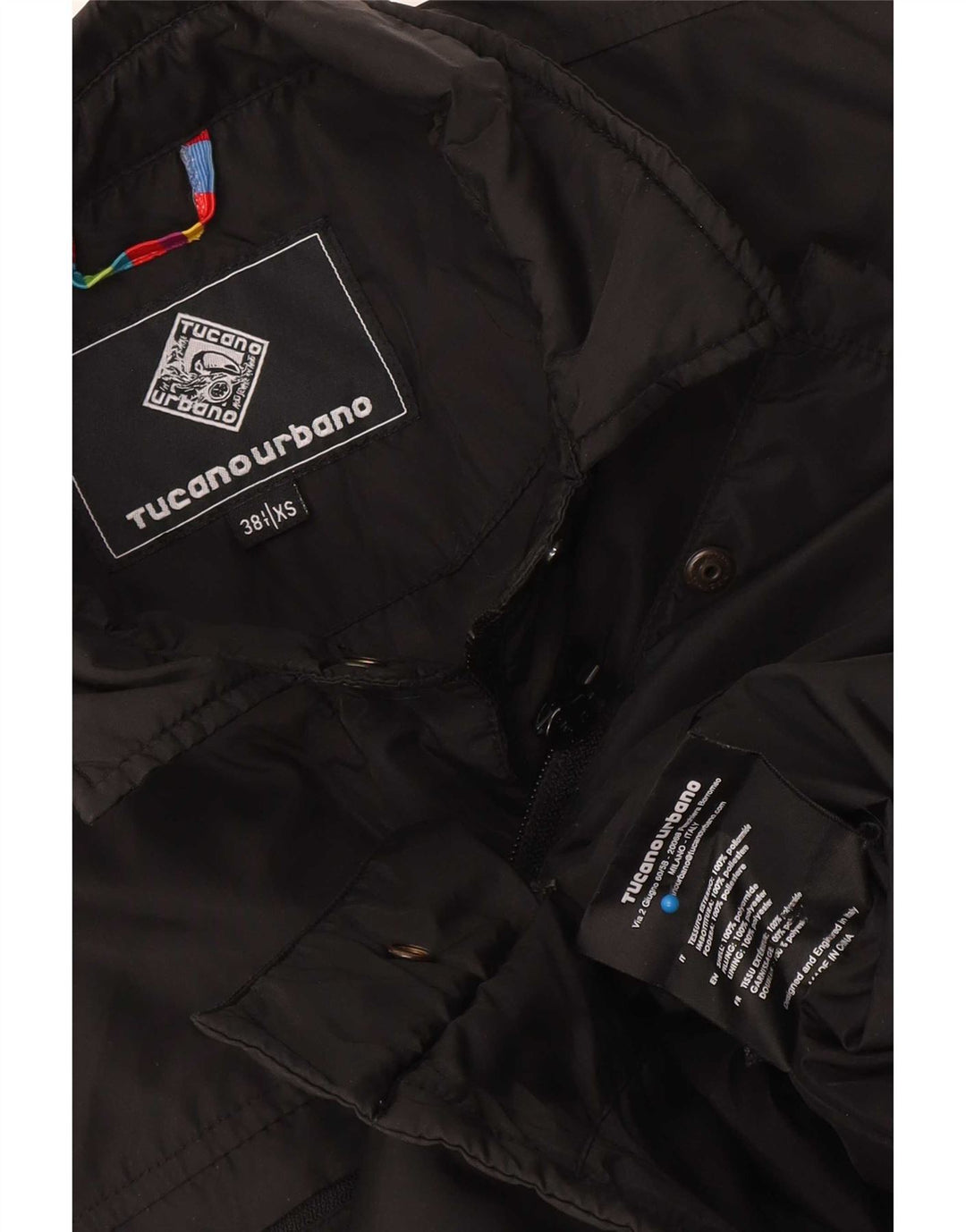Tucano Urbano Damen Übergroße Utility-Jacke IT 38 XS Schwarzes Polyamid