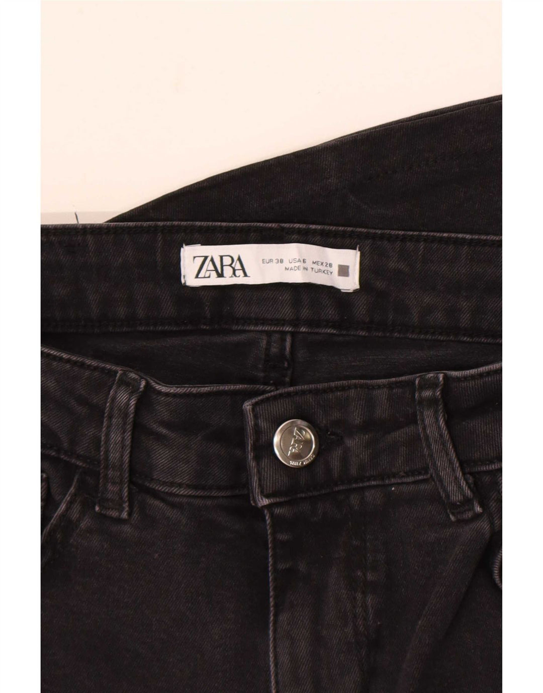Zara Damen Schlagjeans EU 38 Small W28 L32 Schwarz