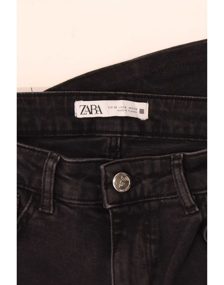 Zara Damen Schlagjeans EU 38 Small W28 L32 Schwarz