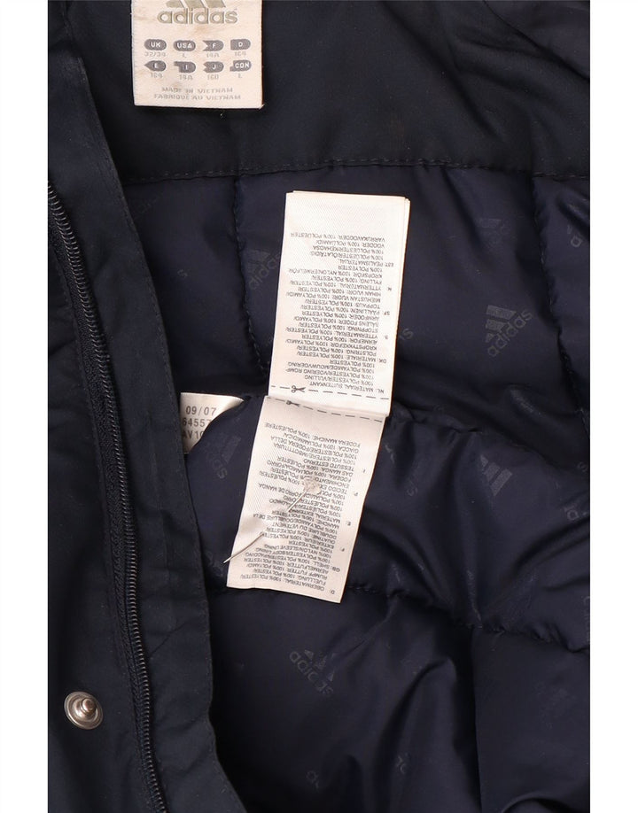 Adidas Jungen wattierte Jacke mit Kapuze, 13–14 Jahre, marineblaues Polyester