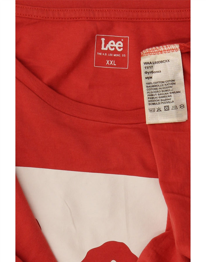 LEE Herren-T-Shirt mit Grafik, 2XL, rote Baumwolle