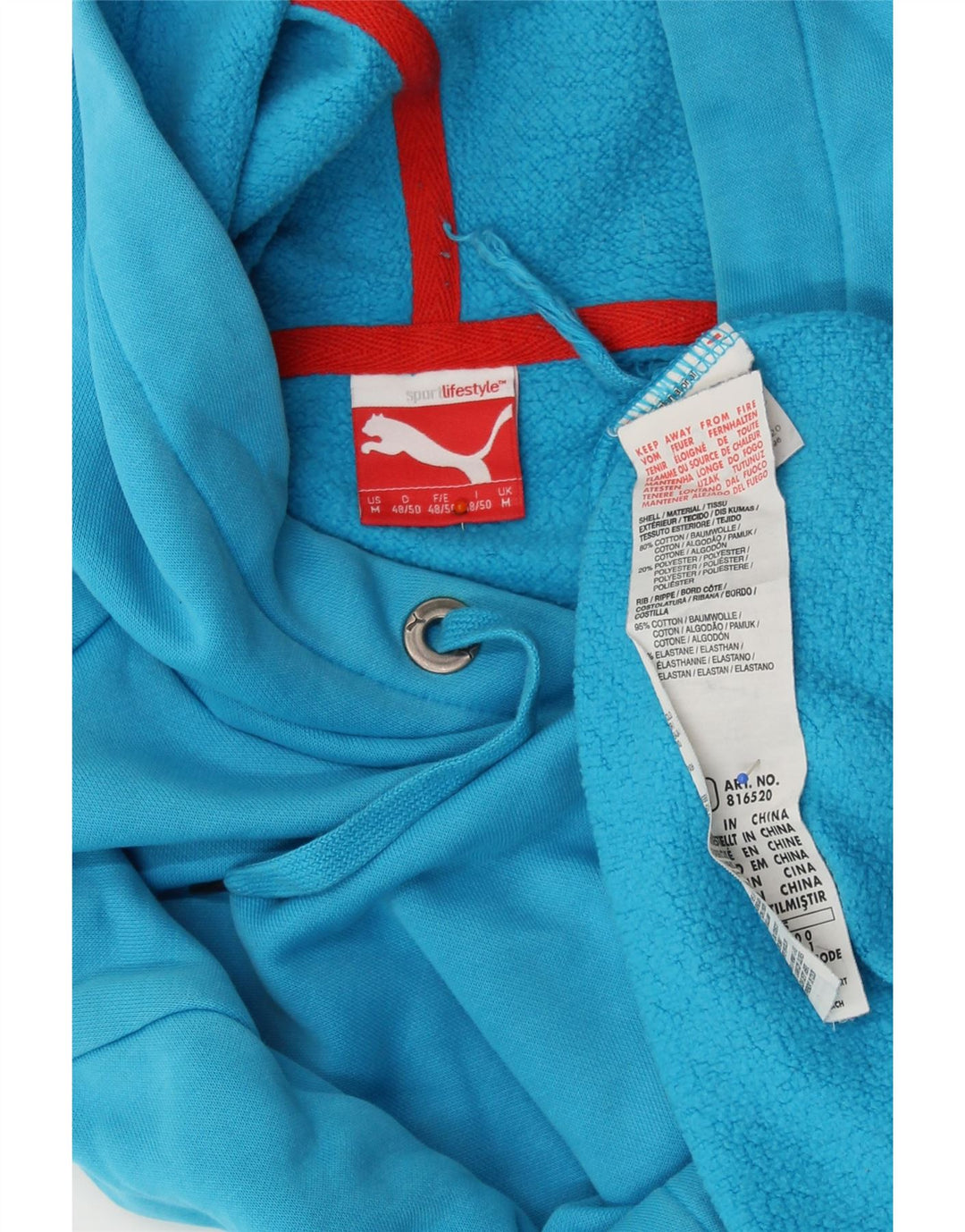 PUMA Herren Kapuzenpullover mittelblaue Baumwolle