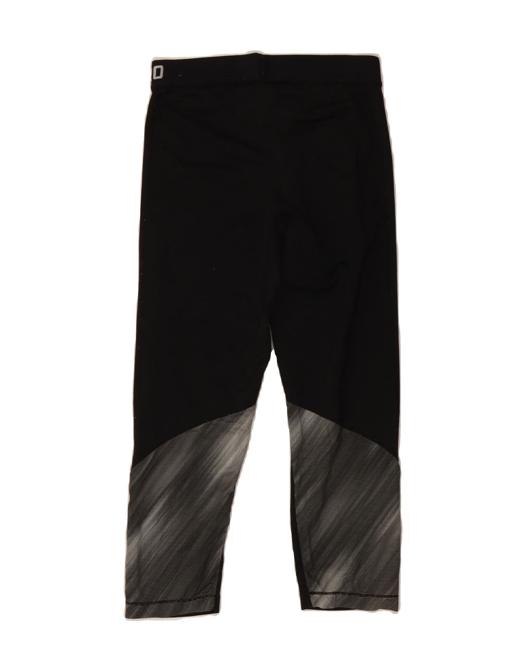NIKE Womens Graphic Capri Leggings UK 12 Medium  Black Polyester Vintage Nike and Second-Hand Nike from Messina Hembry 