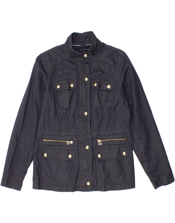 TOMMY HILFIGER Womens Utility Jacket UK 10 Small Navy Blue Polyester Vintage Tommy Hilfiger and Second-Hand Tommy Hilfiger from Messina Hembry 