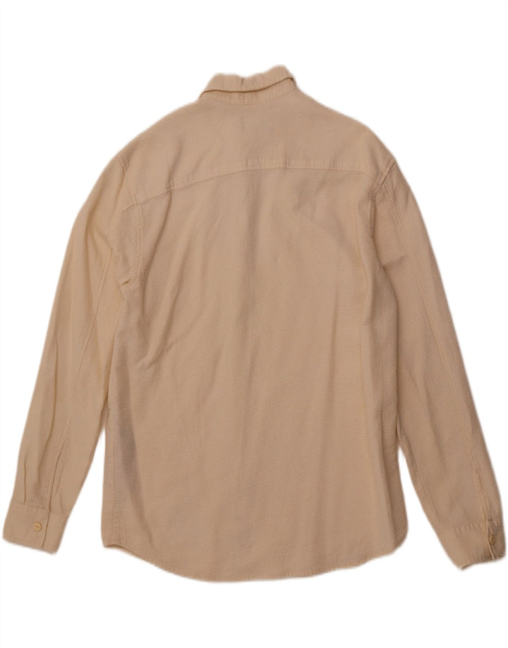 PULL & BEAR Herrenhemd, Größe S, cremefarbene Baumwolle