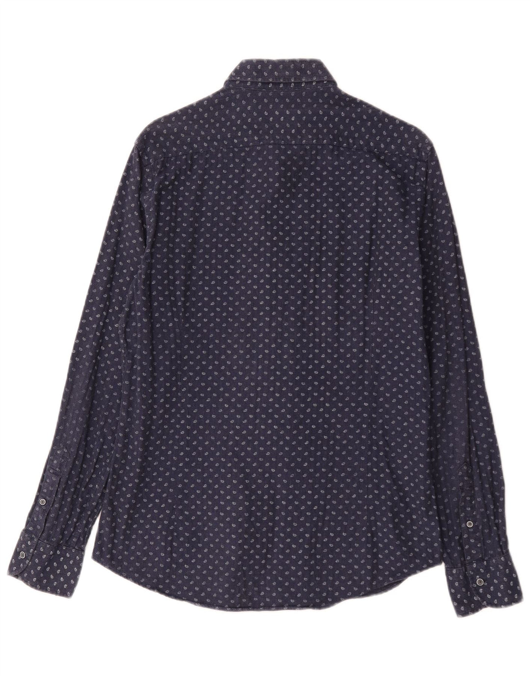 Massimo Dutti Herrenhemd aus mittelblauer Paisley-Baumwolle in Marineblau