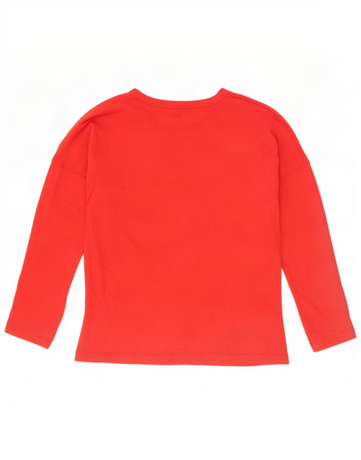 Calvin Klein Womens Graphic Top Langarm UK 10 Small Rote Baumwolle