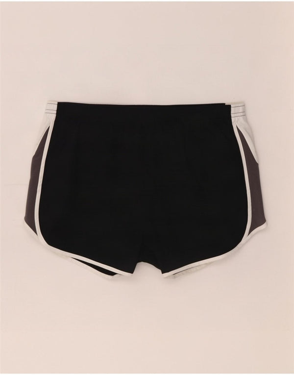 Nike Damen Dri Fit Sport Shorts UK 14 Mittelschwarzes Colourblock-Polyester