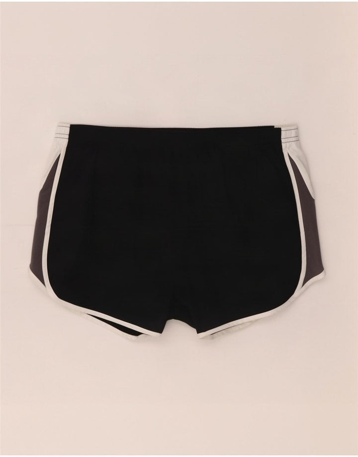 Nike Damen Dri Fit Sport Shorts UK 14 Mittelschwarzes Colourblock-Polyester