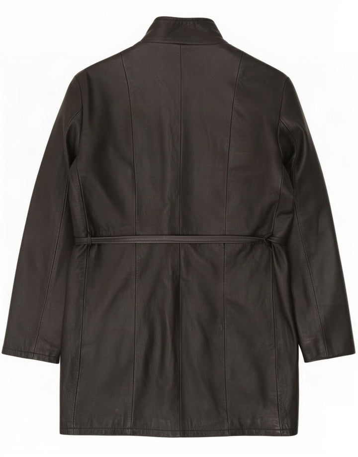 Divinissimi Damen Ledermantel IT 46 Large Schwarz