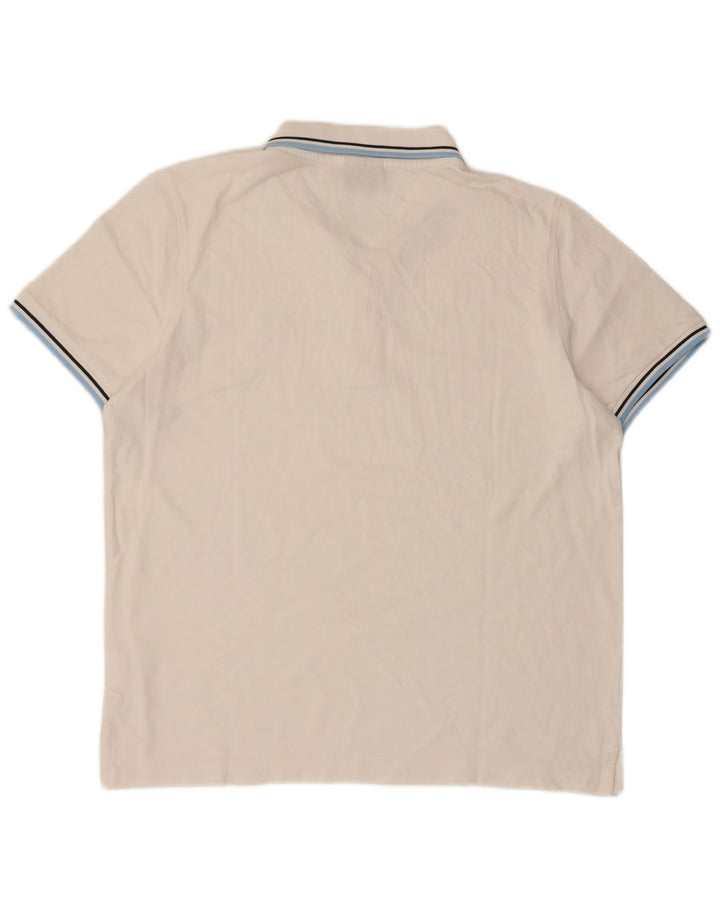 Lotto Herren-Poloshirt, groß, weiß gestreift, Baumwolle