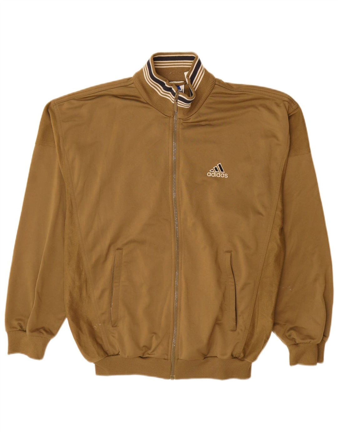 Adidas Herren-Trainingsanzug-Oberteiljacke UK 40/42 Medium Khaki Polyester