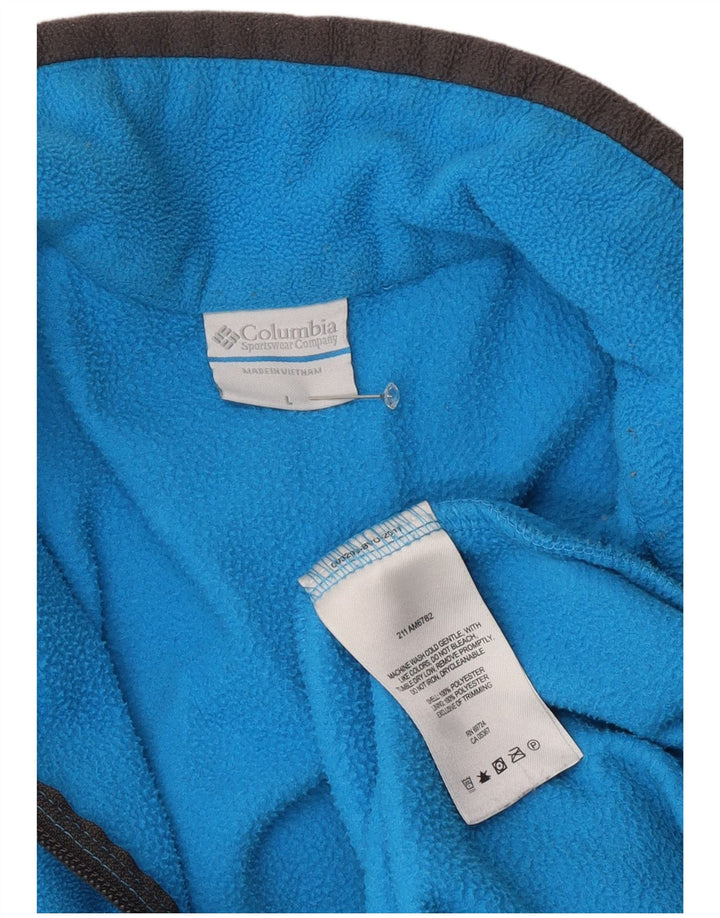 Columbia Herren-Fleecepullover mit Reißverschluss am Hals, großes, blaues Polyester