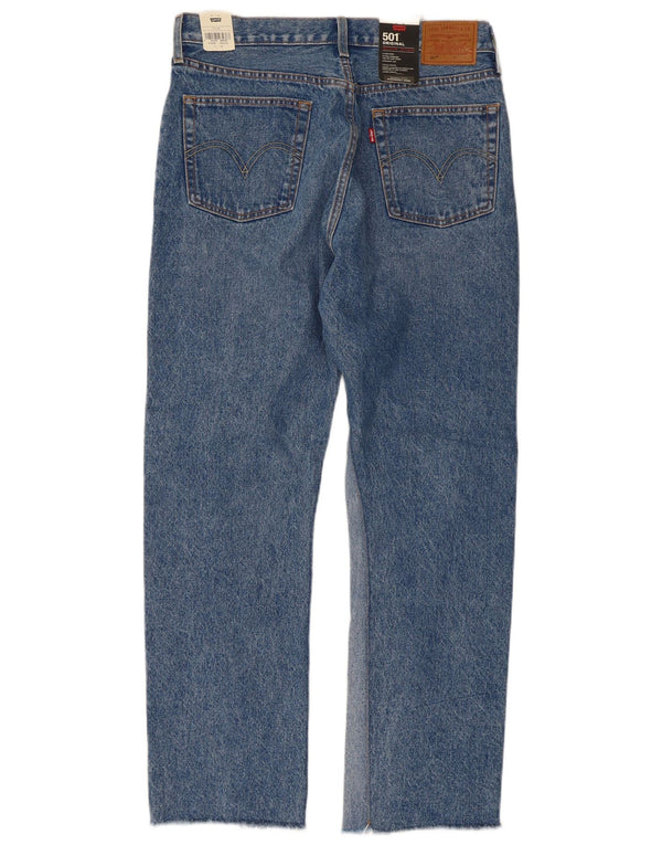 Levi's Damen 501 Straight Jeans W31 L28 Blaue Colourblock-Baumwolle
