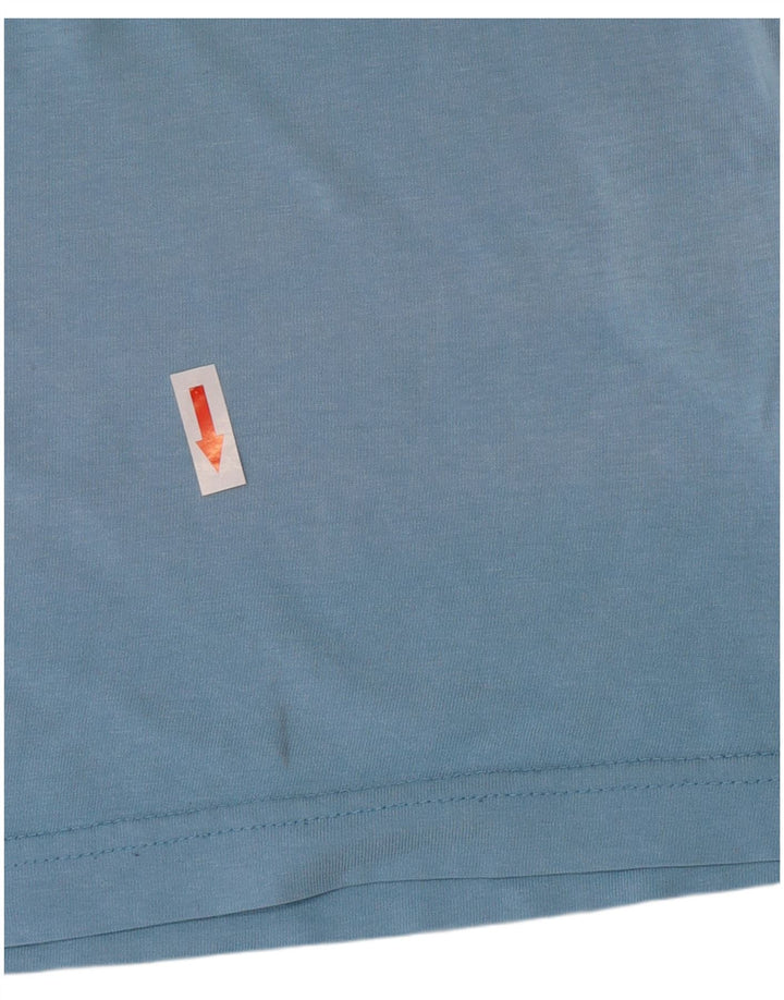 Kappa Herren Grafik-T-Shirt-Oberteil aus mittelblauer Baumwolle