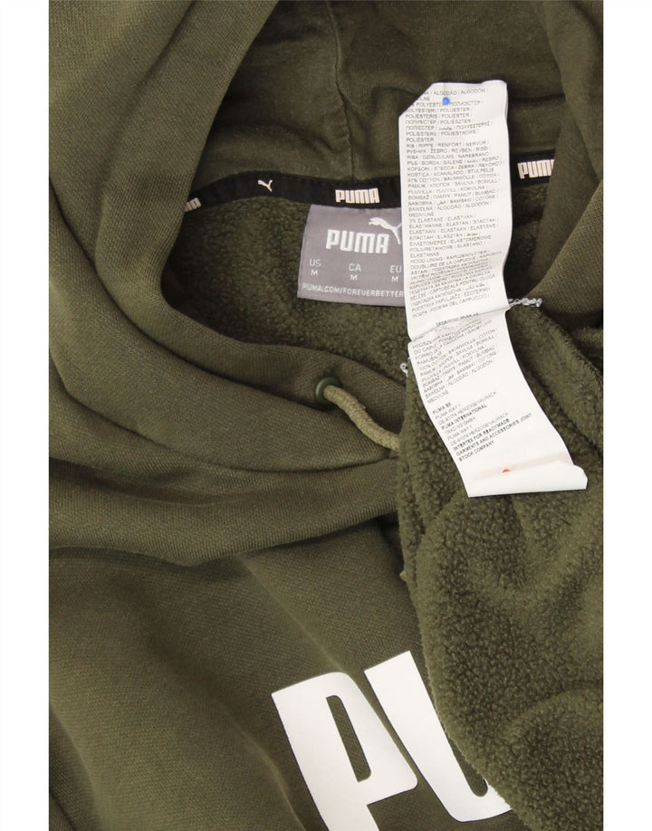 PUMA Damen-Pullover mit übergroßem grafischem Kapuzenpullover, Gr. 14, mittleres Khaki, Elastan
