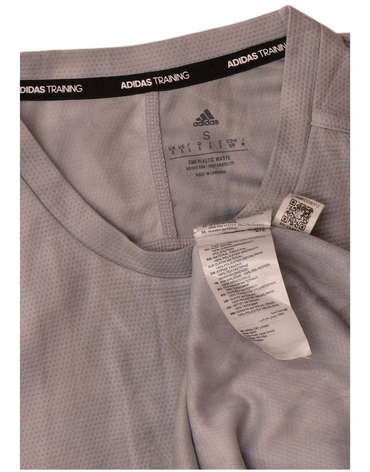 Adidas Herren Aeroready Graphic T-Shirt Top Small Graues Batik-Polyester