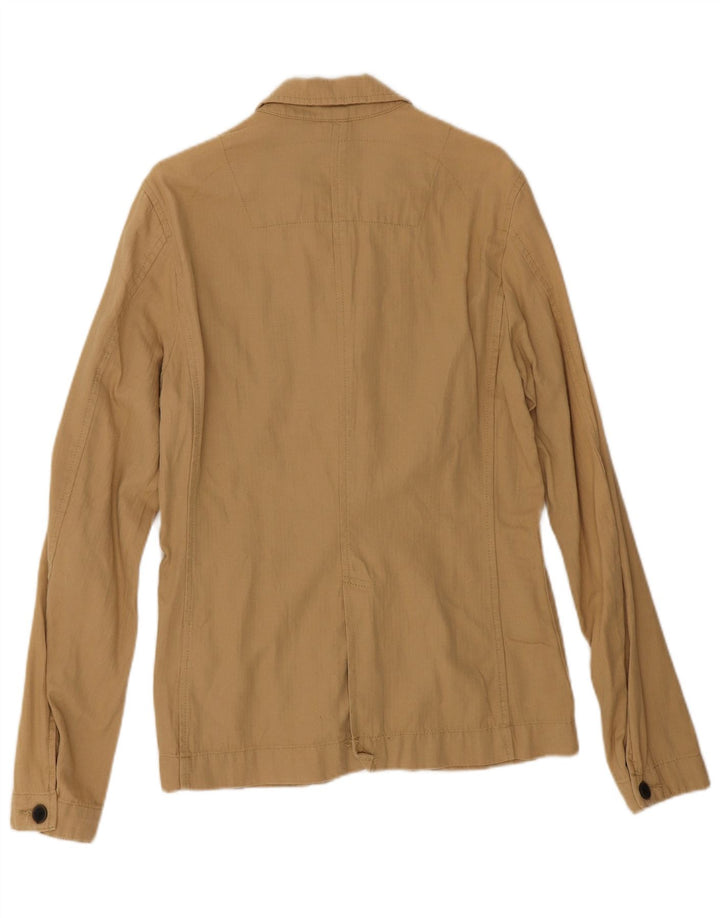 Timberland Herren-Blazer mit 3 Knöpfen, UK 36, Größe S, beige, Fischgrätenmuster, Baumwolle
