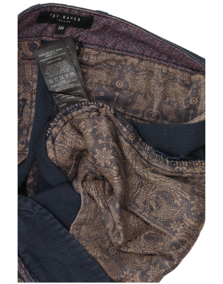 Ted Baker Slim-Anzughose für Herren, W34, L32, marineblau, Baumwolle