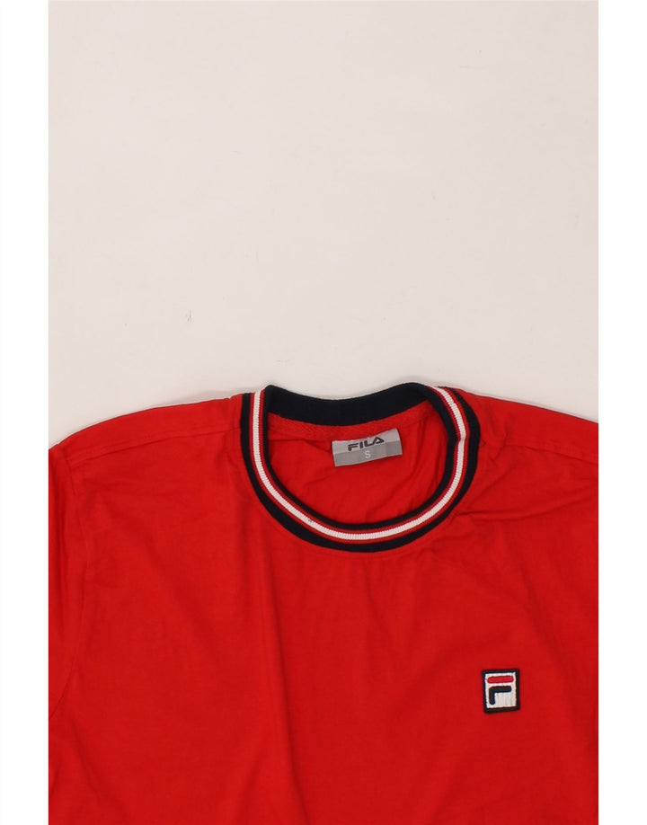 FILA Mens T-Shirt Top Small Red Cotton Vintage Fila and Second-Hand Fila from Messina Hembry 
