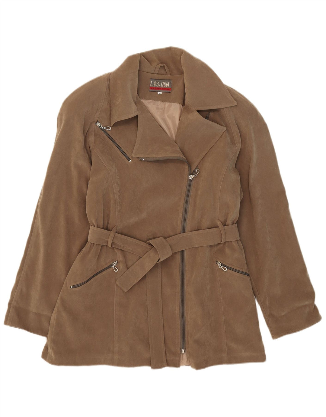 Vintage Damen Bikerjacke UK 14 Medium Khaki