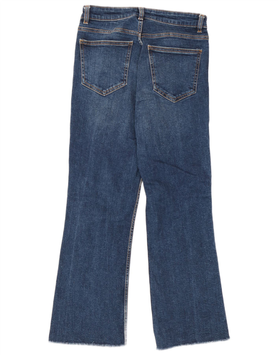Zara Damen Crop Bootcut Jeans EU 38 Small W28 L26 Blaue Baumwolle