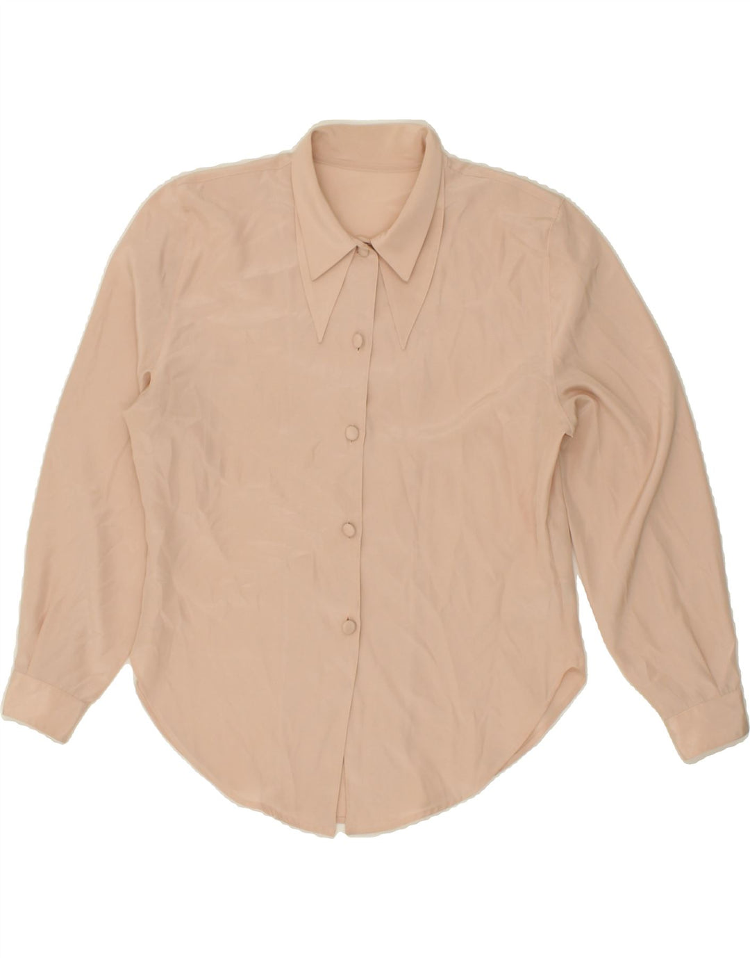 VINTAGE Damen Hemdbluse UK 10 Small Beige