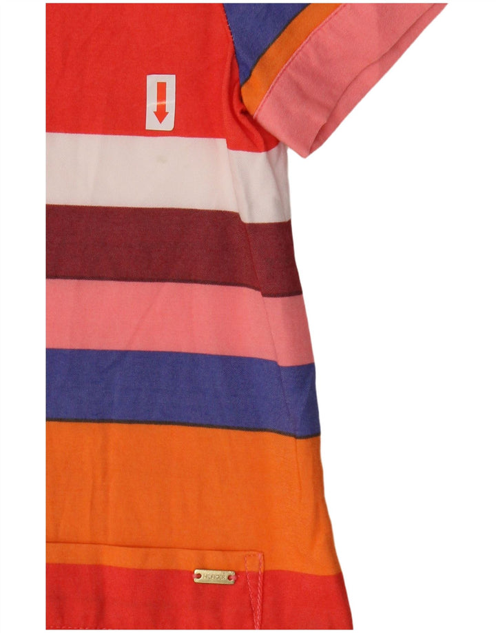 TOMMY HILFIGER Mädchen Bluse Top 8-9 Jahre mittelrot gestreift Viskose