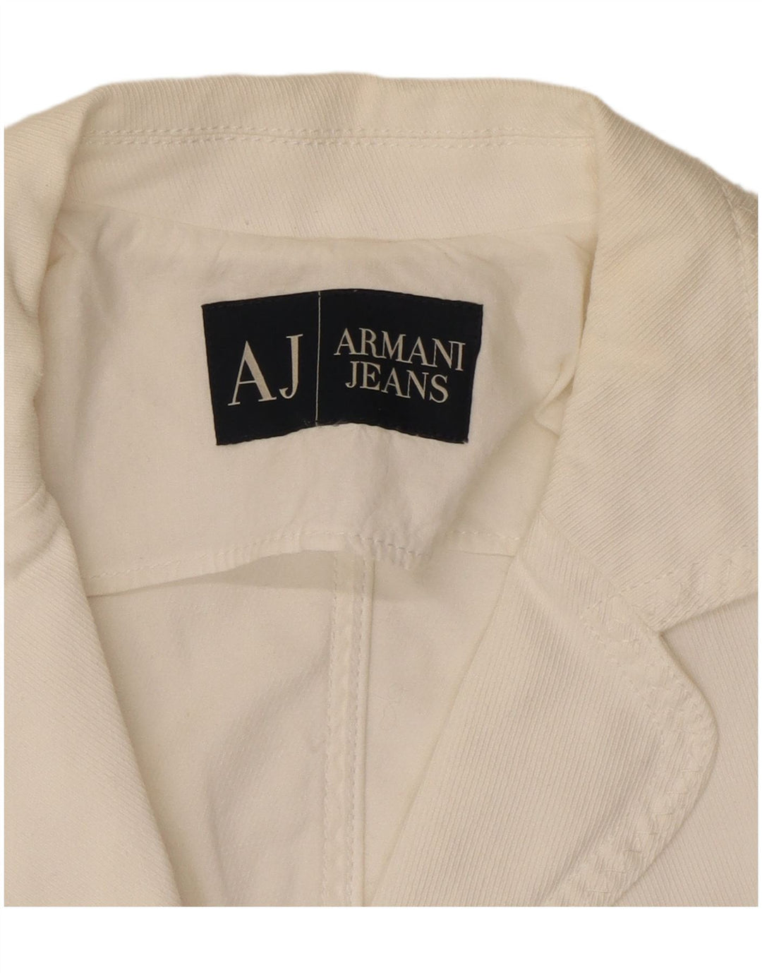 ARMANI JEANS Damen Crop 3 Button Blazer Jacke UK 10 Small Weiß