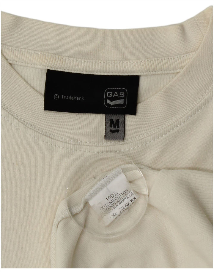 Gas Damen T-Shirt Top UK 12 Mittelweiße Baumwolle