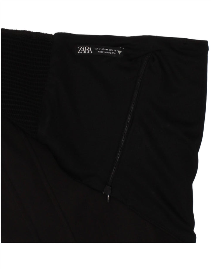 Zara Damen Crop Corset Top Mittelschwarzes Polyester