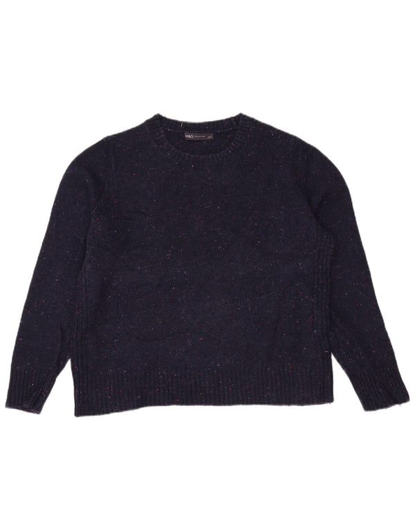 Marks & Spencer Damen-Pullover mit Rundhalsausschnitt, Gr. 12, mittleres Marineblau