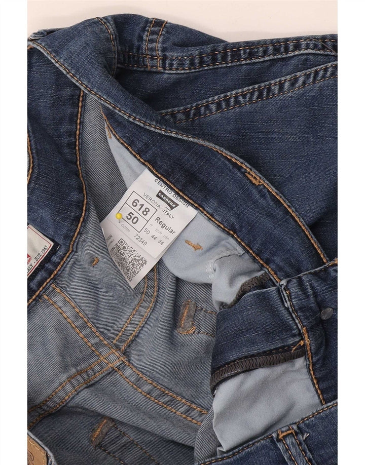 Carrera Herren 618 Denim Cargo Shorts W34 Große blaue Baumwolle