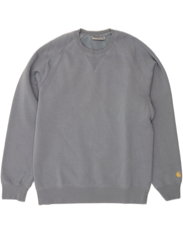Carhartt Herren-Sweatshirt-Pullover aus mittelblauer Baumwolle
