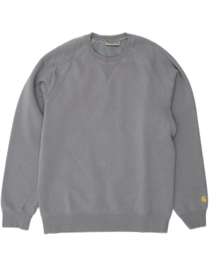 Carhartt Herren-Sweatshirt-Pullover aus mittelblauer Baumwolle