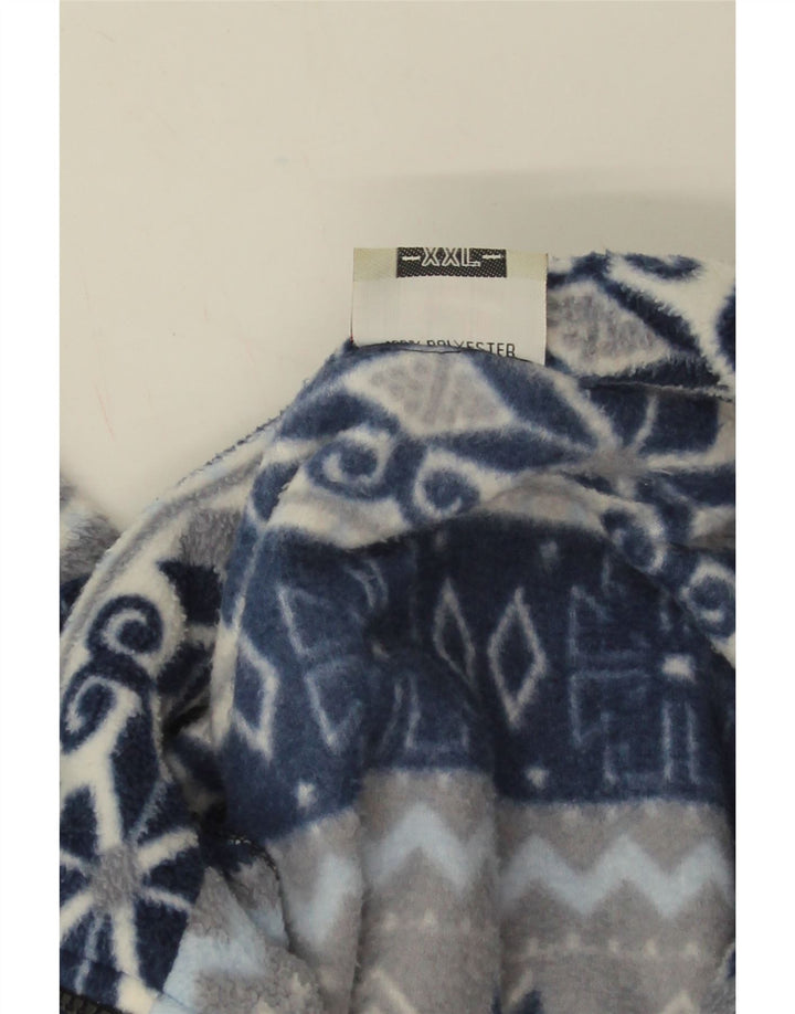 Vintage Herren Fleecejacke UK 44 2XL Marineblau Fair Isle Polyester