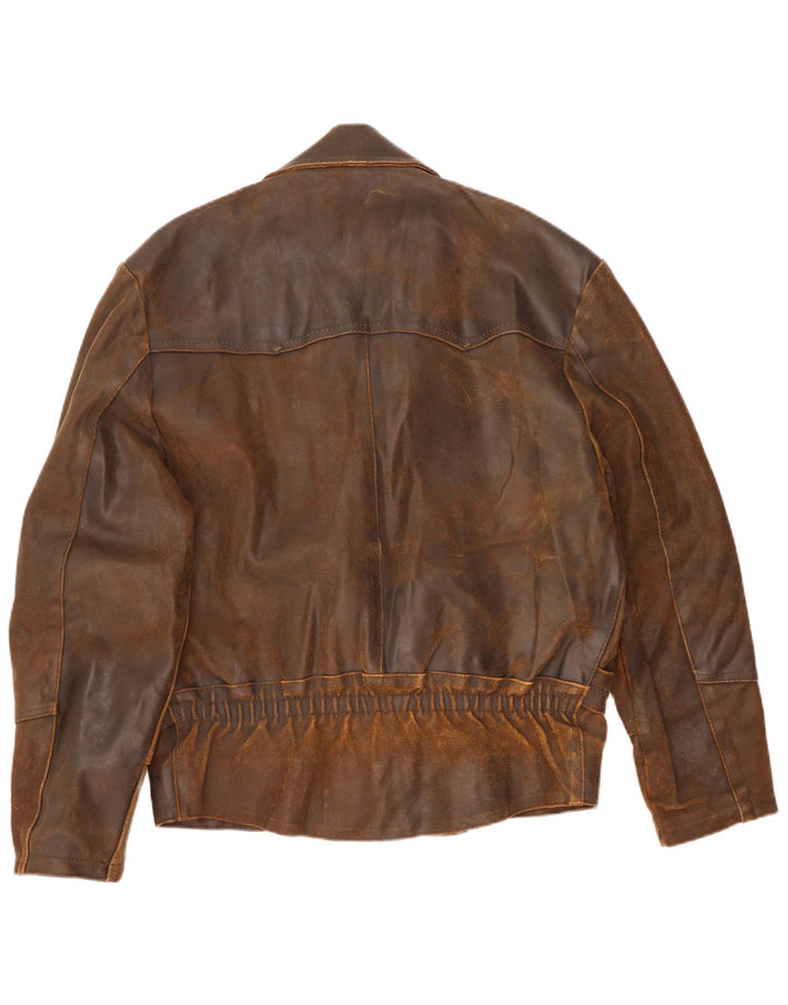 Vintage Herren Leder Bikerjacke UK 42 XL Braun